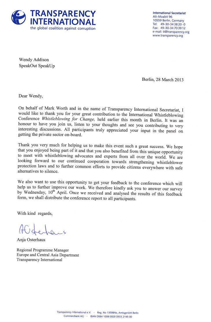 Whistleblowing for Change 