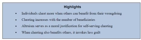 Altruistic cheating